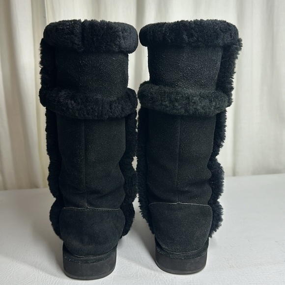 Michael Kors Black Suede and Fur Mid Calf Boot, 6M - Picture 5 of 7